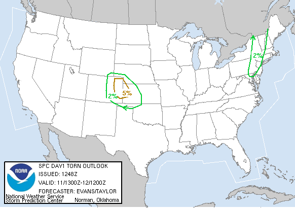 20070711 1300 UTC Day 1 Tornado Probabilities Graphic