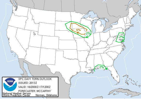 20070716 2000 UTC Day 1 Tornado Probabilities Graphic