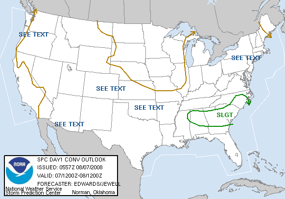 20080807 1200 UTC Day 1 Outlook Graphic