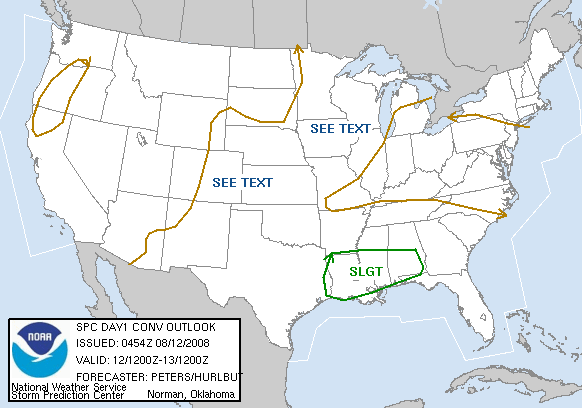 20080812 1200 UTC Day 1 Outlook Graphic