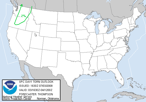 20080703 1630 UTC Day 1 Tornado Probabilities Graphic