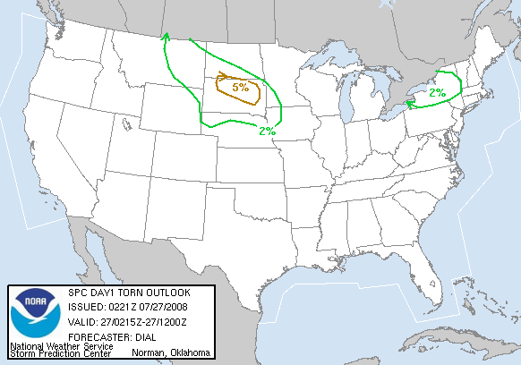 20080727 0100 UTC Day 1 Tornado Probabilities Graphic