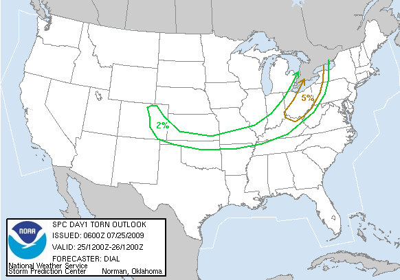 20090725 1200 UTC Day 1 Tornado Probabilities Graphic