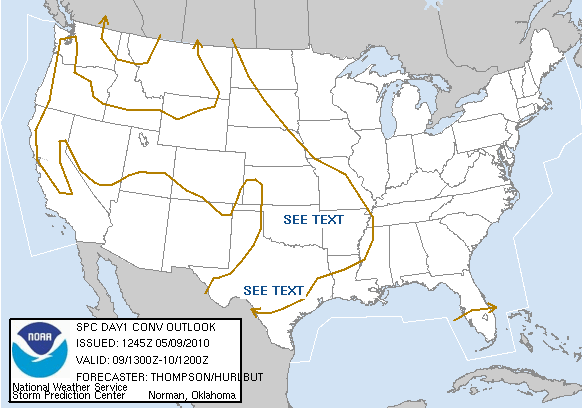 20100509 1300 UTC Day 1 Outlook Graphic