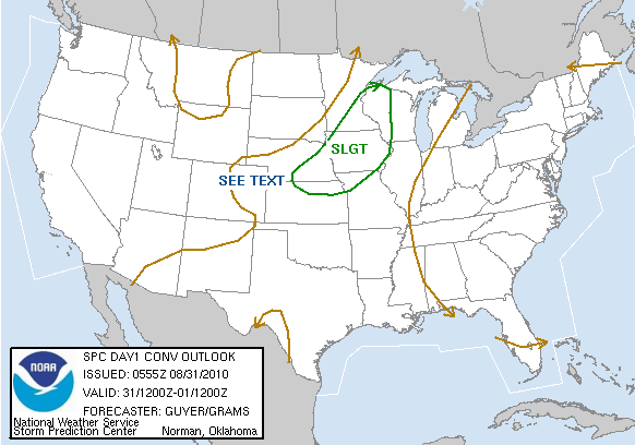 20100831 1200 UTC Day 1 Outlook Graphic