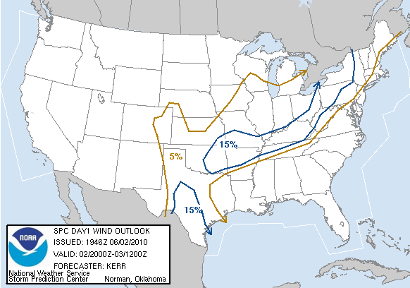 20100602 2000 UTC Day 1 Damaging Wind Probabilities Graphic