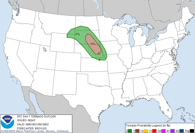 20110509 0100 UTC Day 1 Tornado Probabilities Graphic