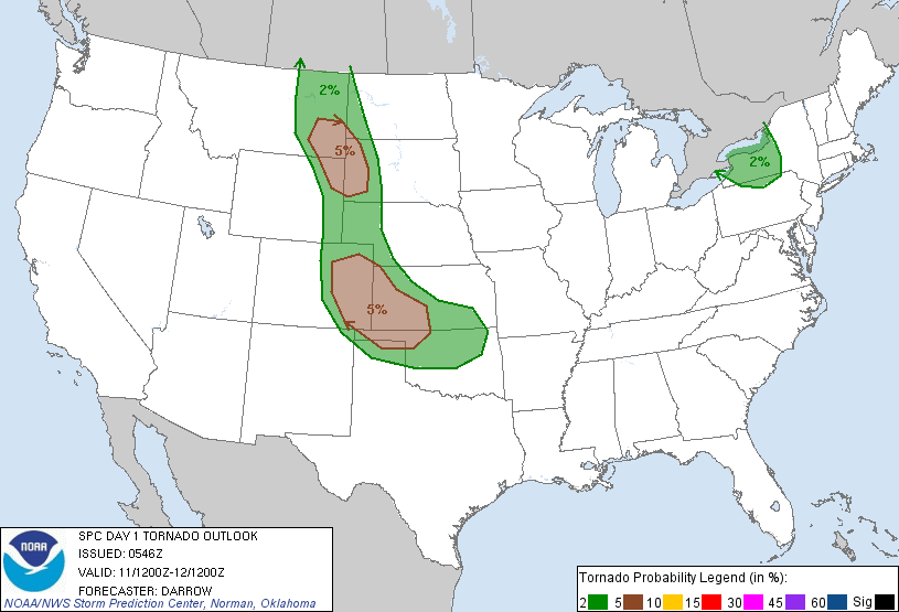 20110611 1200 UTC Day 1 Tornado Probabilities Graphic