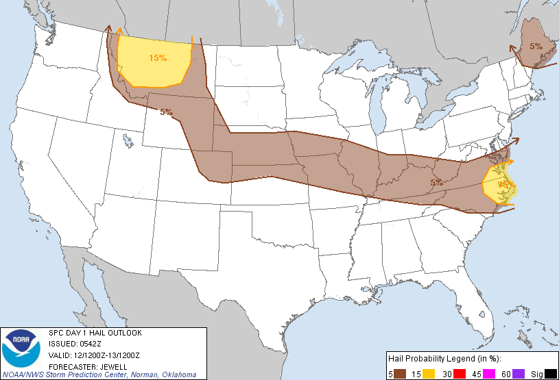 20110712 1200 UTC Day 1 Large Hail Probabilities Graphic