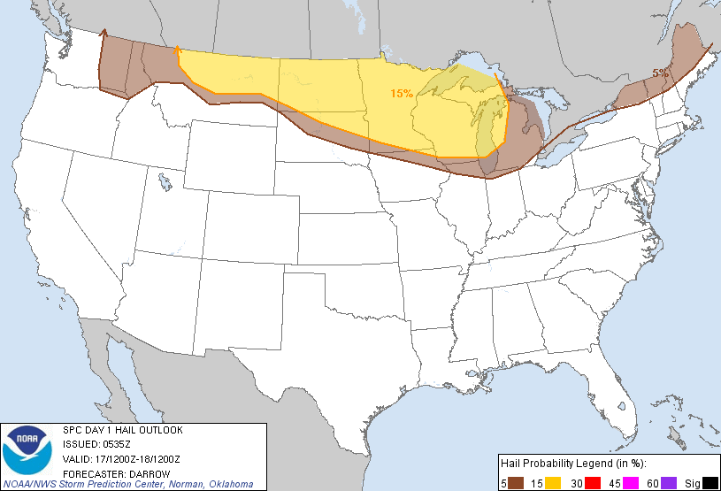 20110717 1200 UTC Day 1 Large Hail Probabilities Graphic