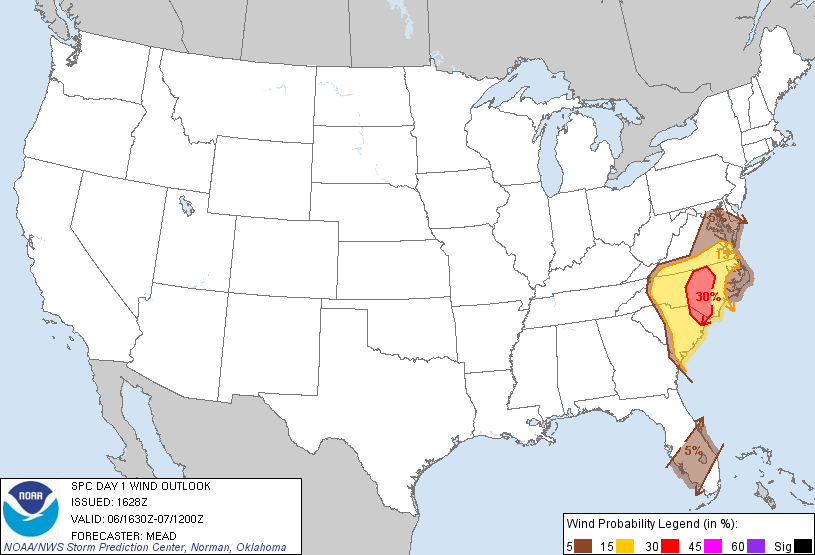 20110906 1630 UTC Day 1 Damaging Wind Probabilities Graphic