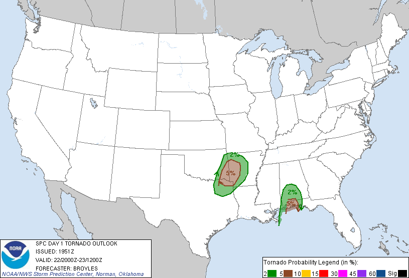 20120322 2000 UTC Day 1 Tornado Probabilities Graphic