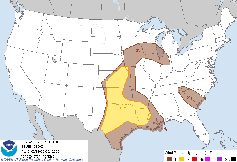 20120402 1200 UTC Day 1 Damaging Wind Probabilities Graphic