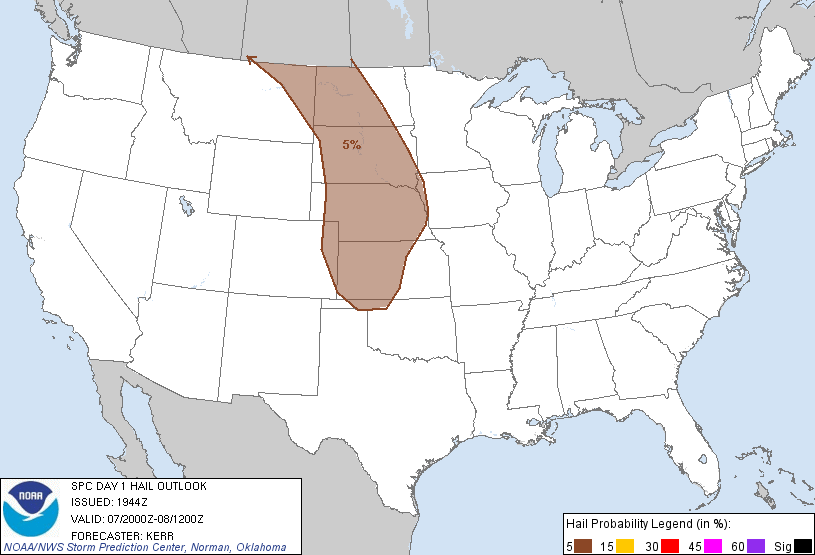 20120807 2000 UTC Day 1 Large Hail Probabilities Graphic