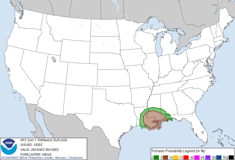 20120829 1630 UTC Day 1 Tornado Probabilities Graphic