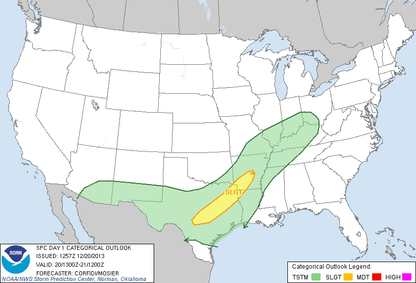 20131220 1300 UTC Day 1 Outlook Graphic