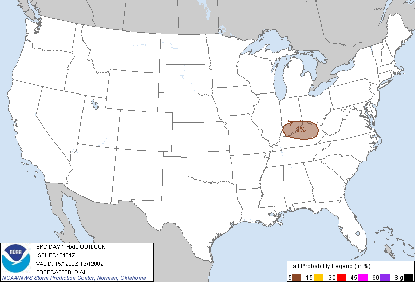 20130315 1200 UTC Day 1 Large Hail Probabilities Graphic