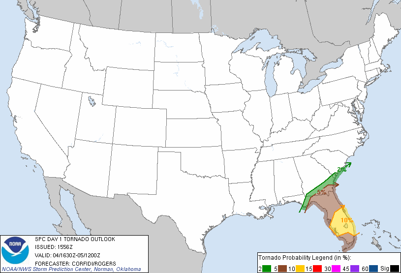 20130404 1630 UTC Day 1 Tornado Probabilities Graphic