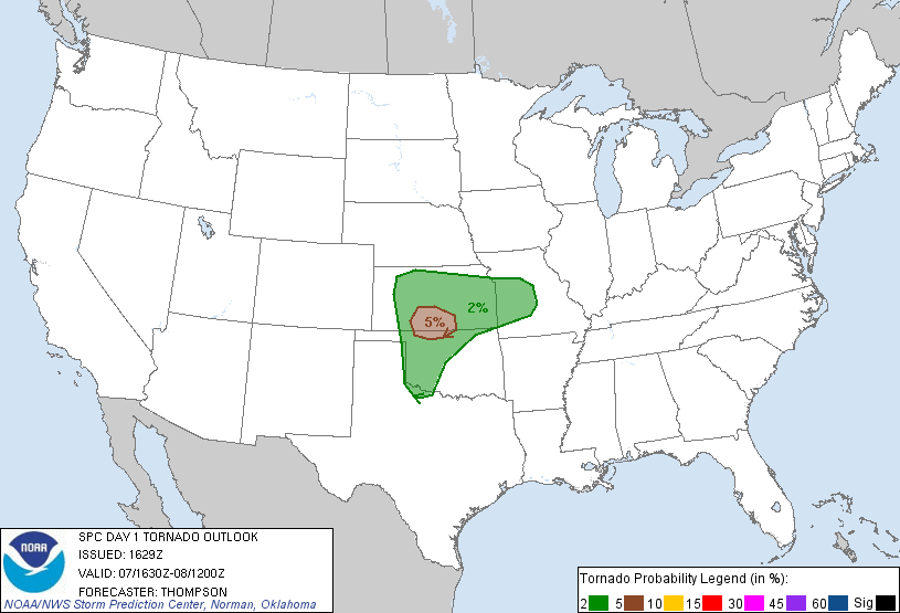 20130407 1630 UTC Day 1 Tornado Probabilities Graphic