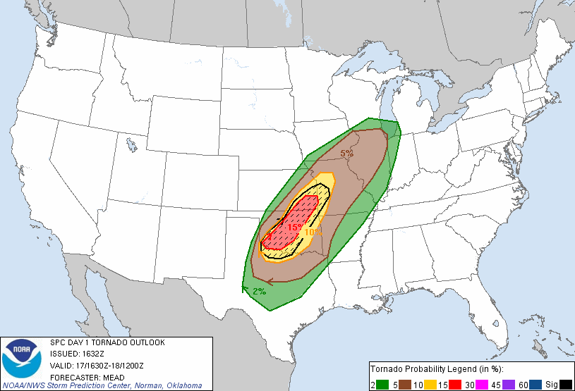 20130417 1630 UTC Day 1 Tornado Probabilities Graphic