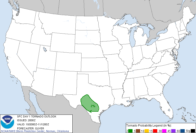 20130510 2000 UTC Day 1 Tornado Probabilities Graphic