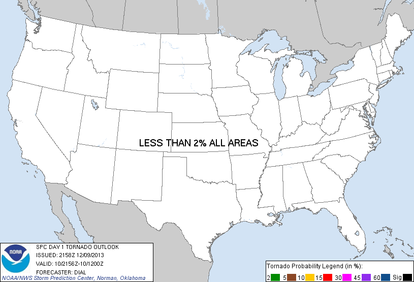 20131209 2000 UTC Day 1 Tornado Probabilities Graphic