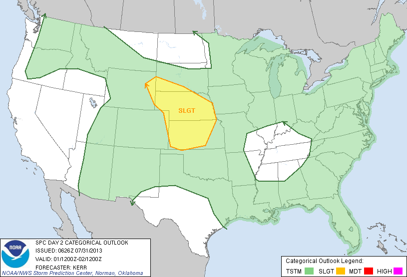 20130731 0600 UTC Day 2 Outlook Graphic