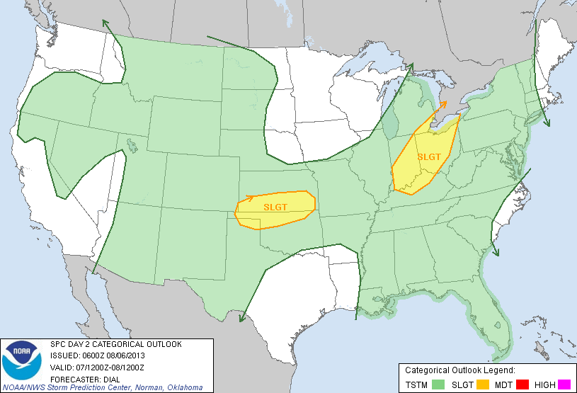 20130806 0600 UTC Day 2 Outlook Graphic