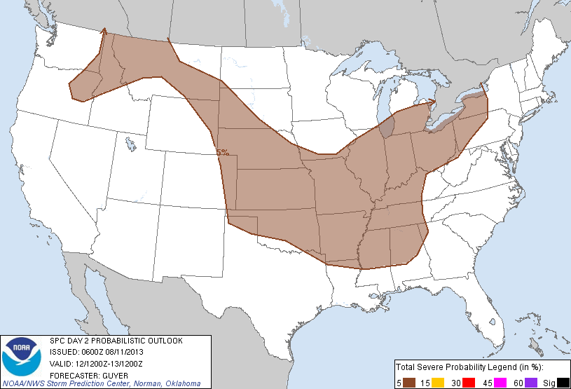 20130811 0600 UTC Day Probabilitic Graphic