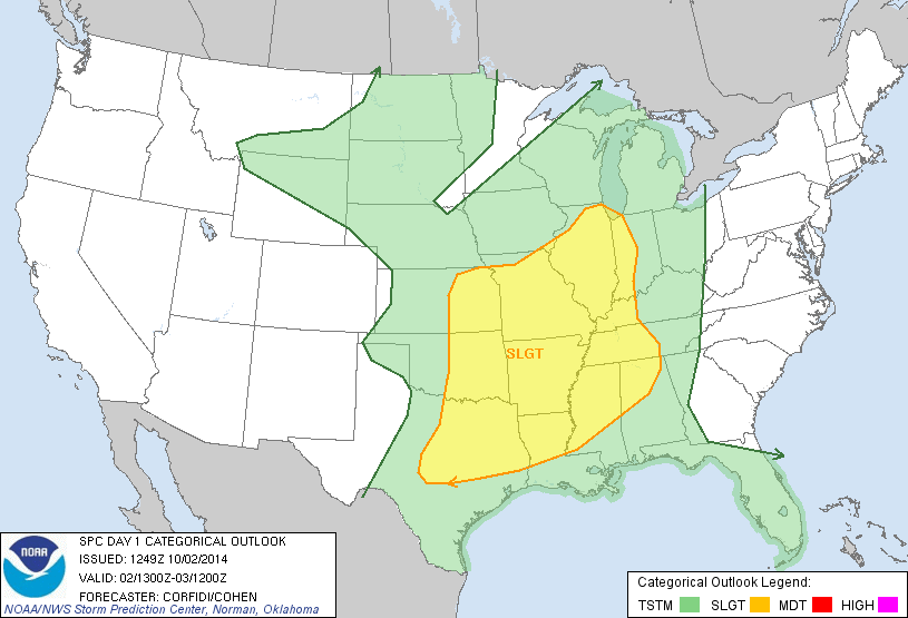 20141002 1300 UTC Day 1 Outlook Graphic