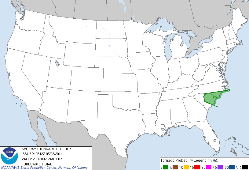 20140523 1200 UTC Day 1 Tornado Probabilities Graphic