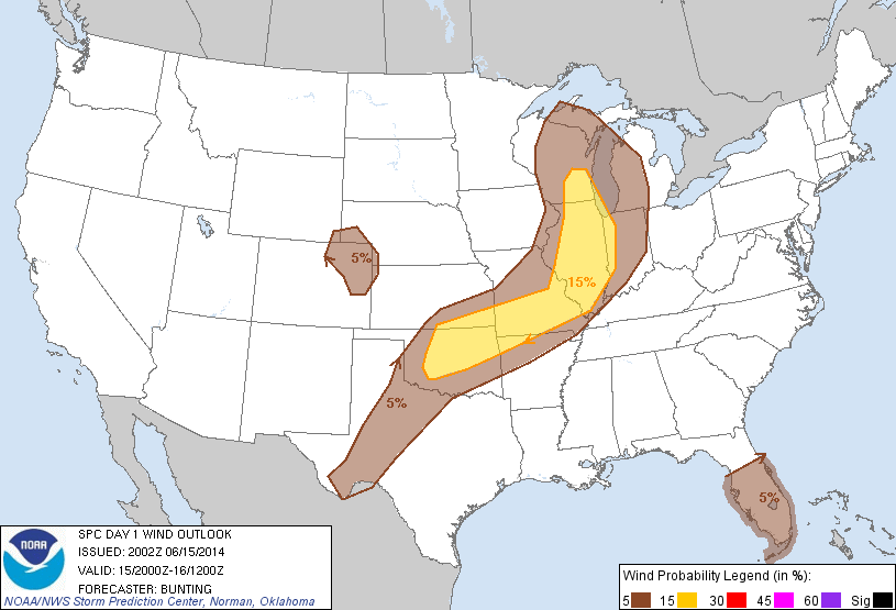 20140615 2000 UTC Day 1 Damaging Wind Probabilities Graphic