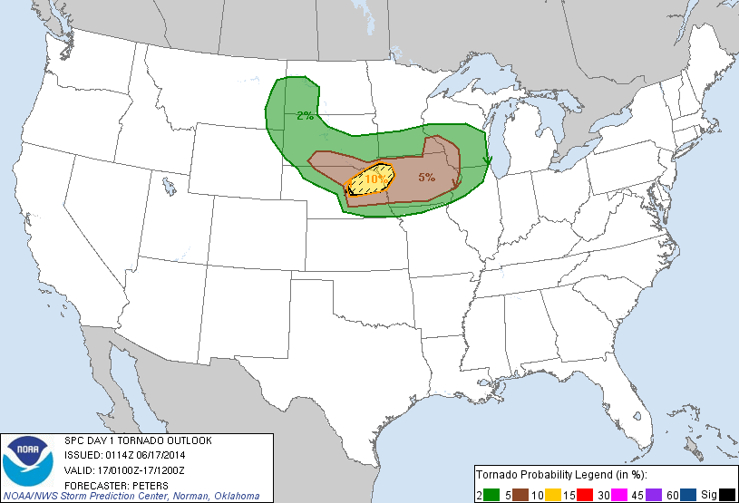 20140617 0100 UTC Day 1 Tornado Probabilities Graphic