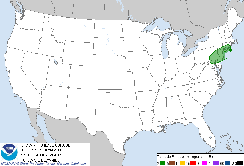 20140714 1300 UTC Day 1 Tornado Probabilities Graphic