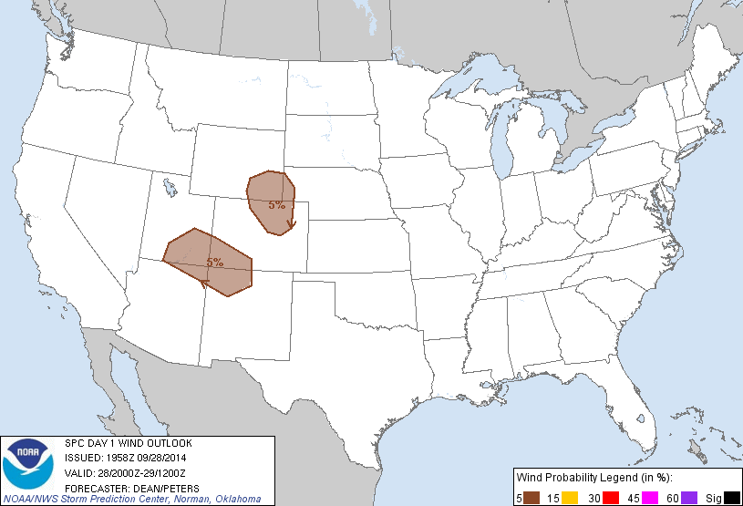 20140928 2000 UTC Day 1 Damaging Wind Probabilities Graphic