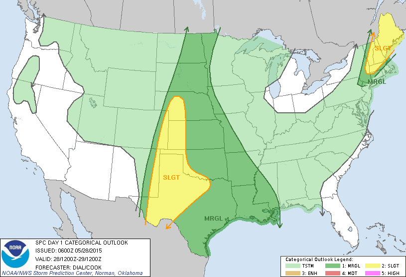 SPC 01:00UTC day 1 forecast for Thu May 2015