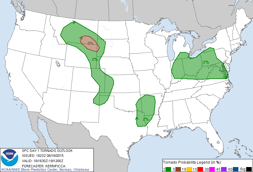 20150618 1630 UTC Day 1 Tornado Probabilities Graphic