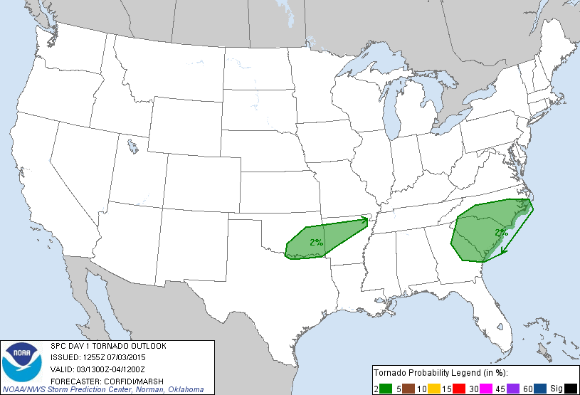 20150703 1300 UTC Day 1 Tornado Probabilities Graphic