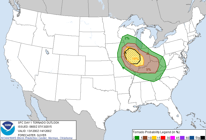 20150713 1200 UTC Day 1 Tornado Probabilities Graphic
