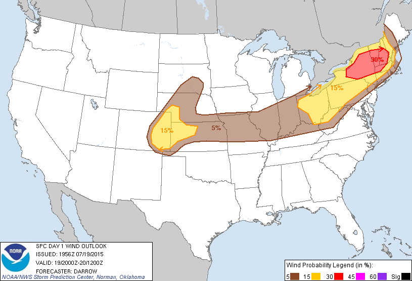 20150719 2000 UTC Day 1 Damaging Wind Probabilities Graphic