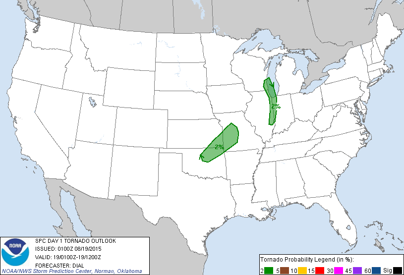 20150819 0100 UTC Day 1 Tornado Probabilities Graphic