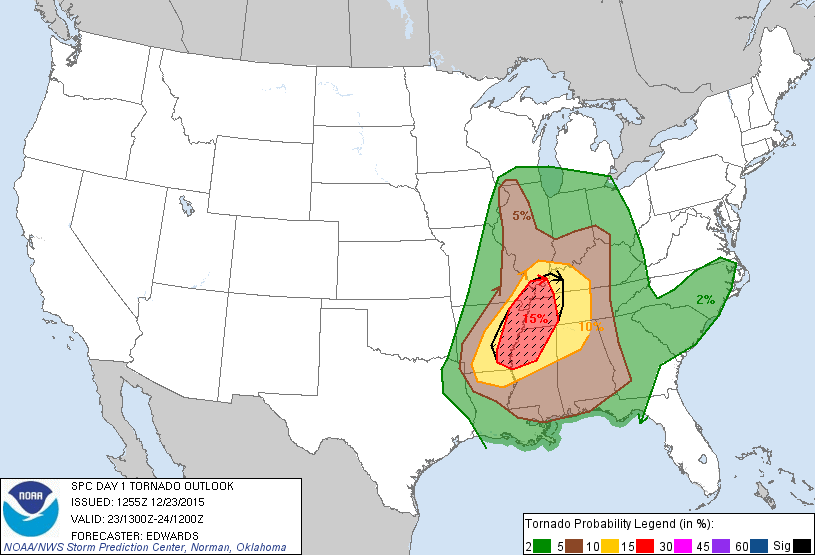 SPC Day 1 Tornado Outlook