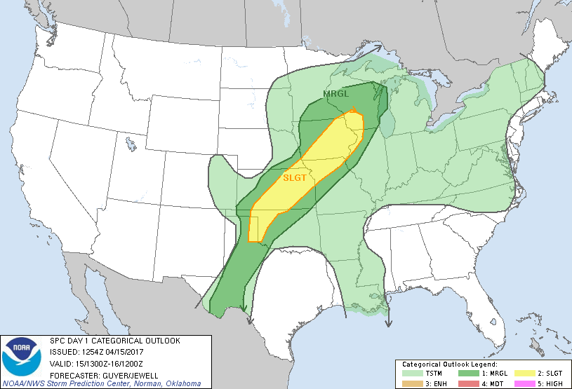 20170415 1300 UTC Day 1 Outlook Graphic