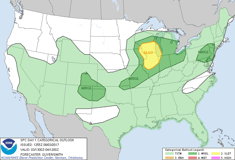 20170803 1300 UTC Day 1 Outlook Graphic