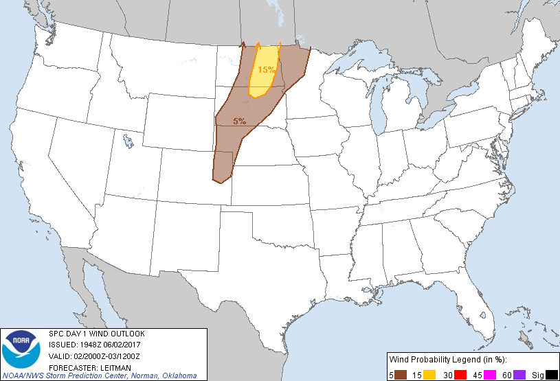 20170602 2000 UTC Day 1 Damaging Wind Probabilities Graphic