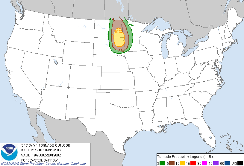 20170919 2000 UTC Day 1 Tornado Probabilities Graphic