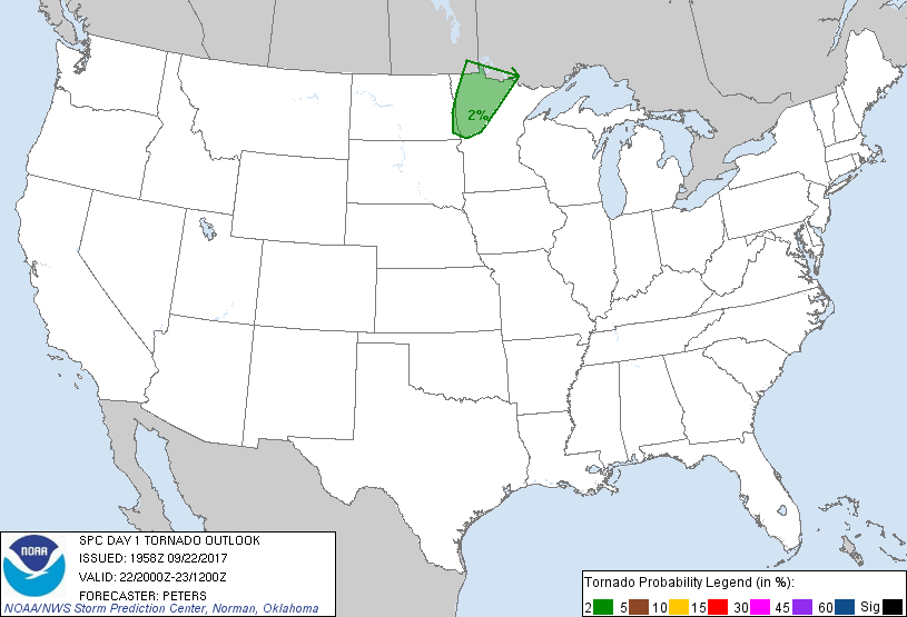 20170922 2000 UTC Day 1 Tornado Probabilities Graphic