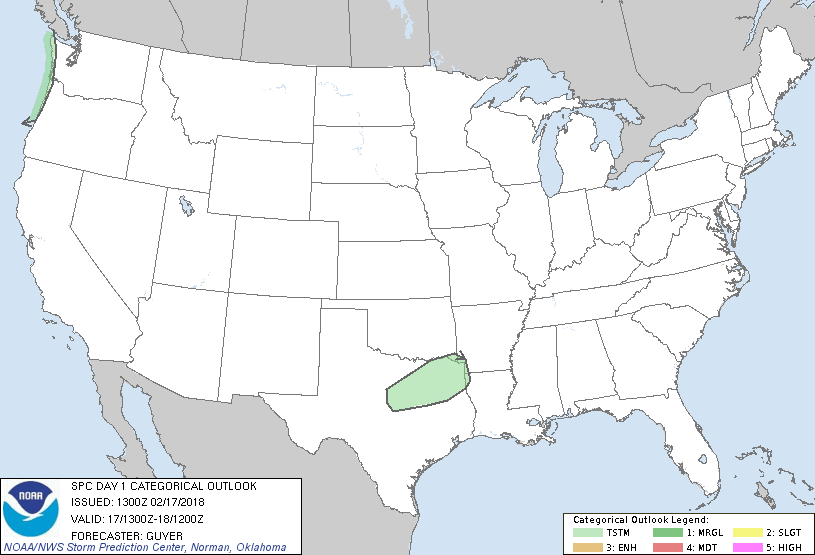 20180217 1300 UTC Day 1 Outlook Graphic