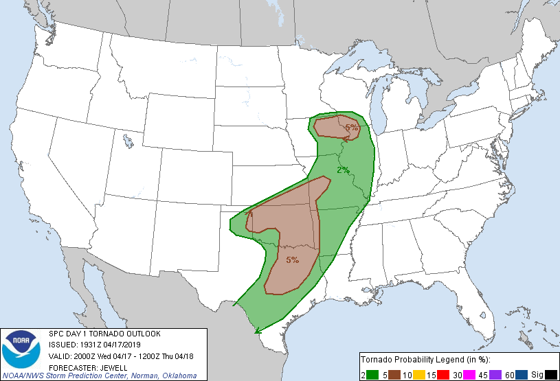 20190417 2000 UTC Day 1 Tornado Probabilities Graphic