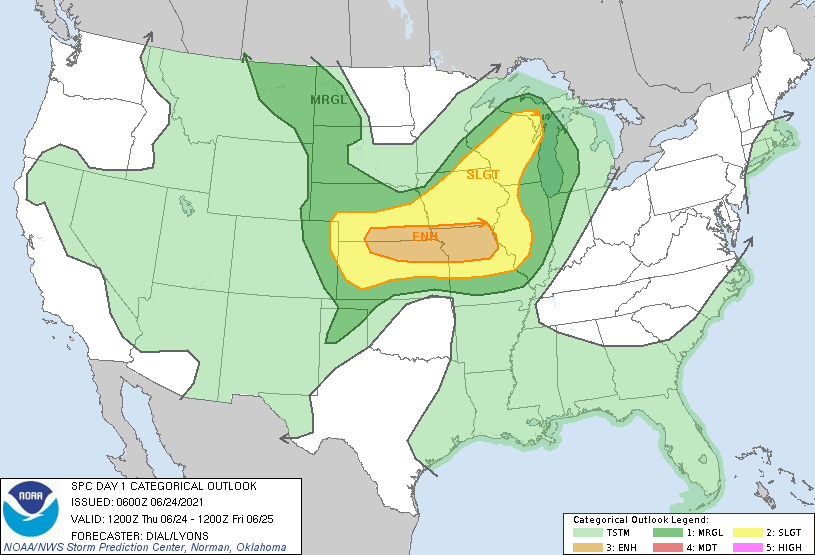 20210624 1200 UTC Day 1 Outlook Graphic